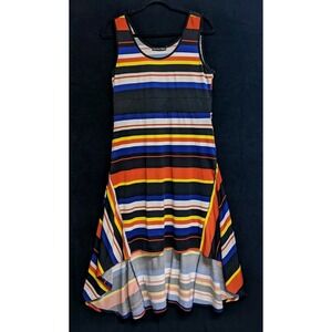 Madison Paige Colorful Striped Dress Women's Size L.    (1482)